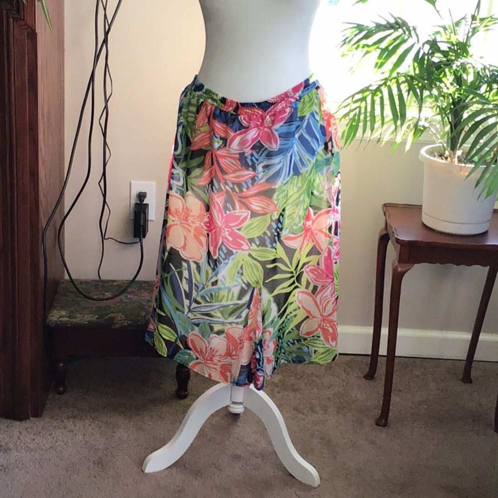 Floral elastic band skirt